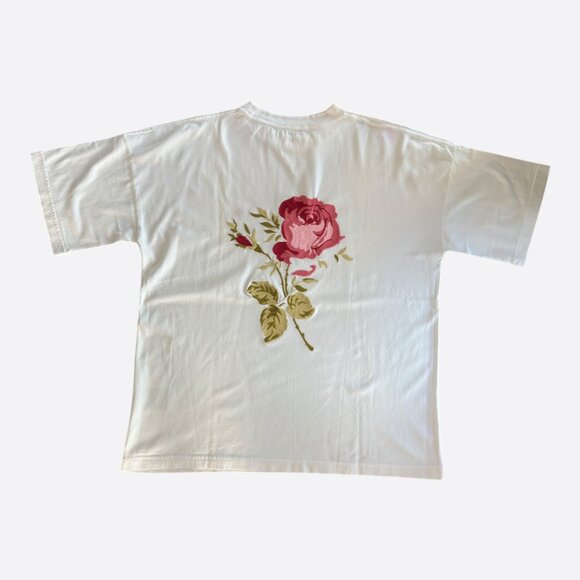 Dior Jardin White & Red Flower Logo Embroidered T-Shirt - Picture 2 of 2